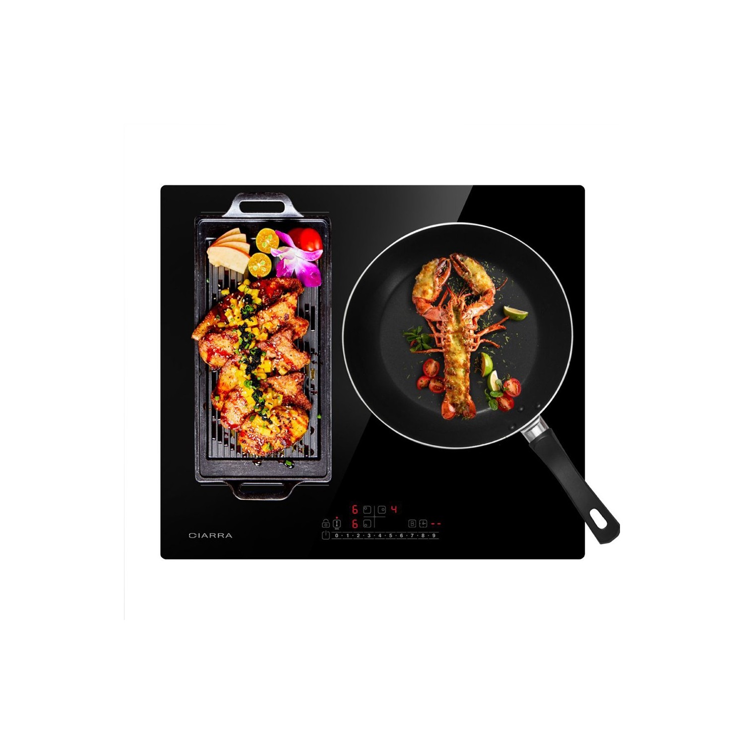 CIARRA Plaque à Induction 3 Foyers CBBIH3BF-OW 1 Flexizone booster