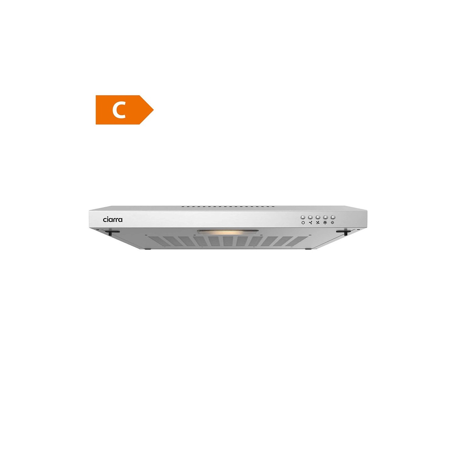 Ciarra CBCS6903-OW Hotte intégrée 60cm avec LED Eclairage Inox